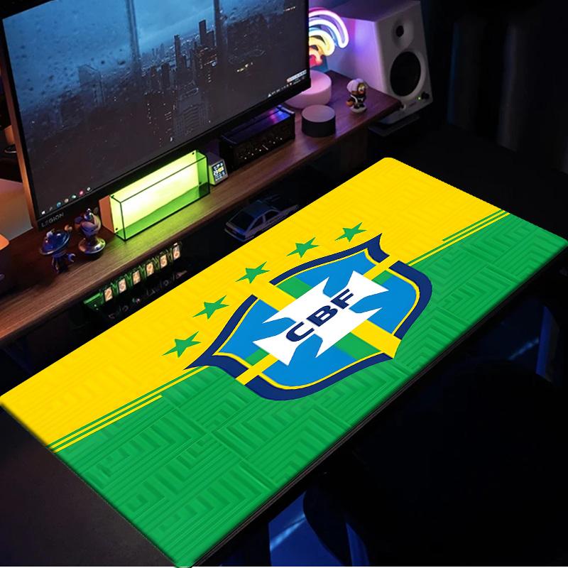 Brazilian Football Federation Emblem mouse pad, rubber base, esports desk mat, mouse pad for gamers and office use, gaming desk , easy to clean mat
