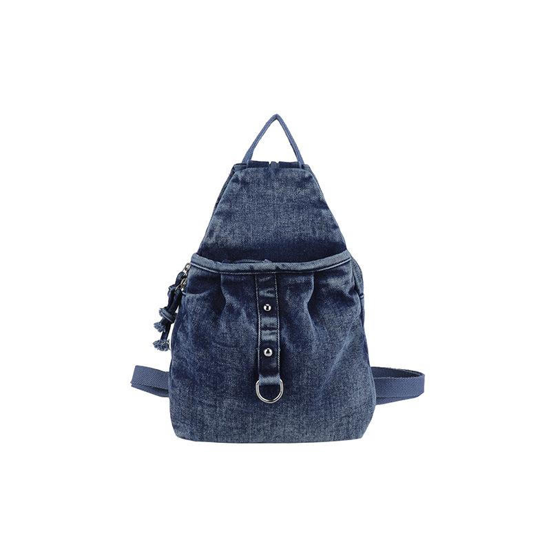 Schoolbag Retro Washed Denim Cloth Messenger Bag Casual Fashion Student Trendy Cool Backpack Outdoor Travel Commuter Bag
