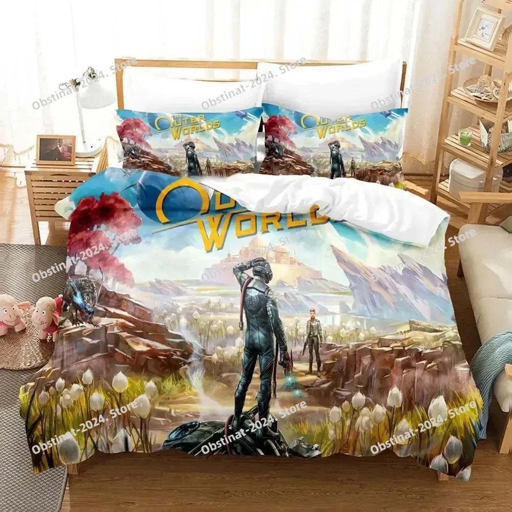Game Outer Worlds Bedding Set Boys Girls Twin Queen Size Duvet Cover Pillowcase Bed Kids Adult Fashion Home Textileextile