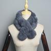 New Style Women Winter Real Rabbit Fur Scarf Lady Warm Rabbit Fur Scarves Knit Natural Real Rabbit Fur Ring Casual Muffler