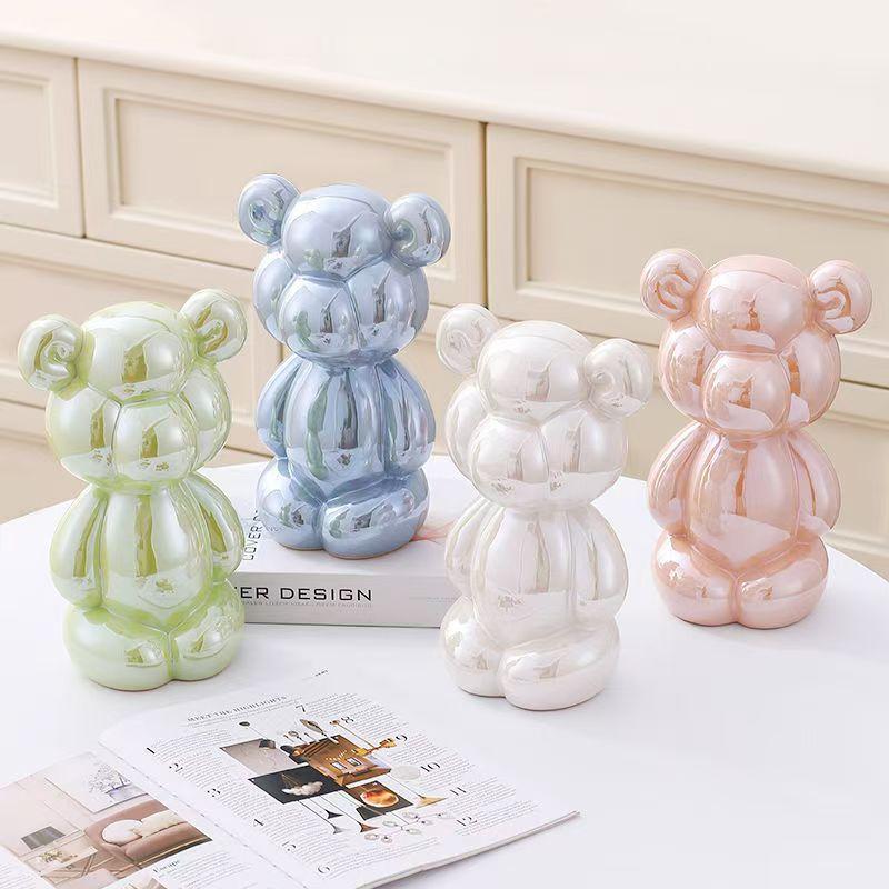 25.5cm Creative Balloon Bear Abstract Ceramic Ornament Sculpture Study Room Statue Home Decor Office Accessories Decoration Gift
