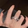 Pink Heart Thorn Cat's Eye Zircon Ring: Women's Sweet & Cool Fashion Style