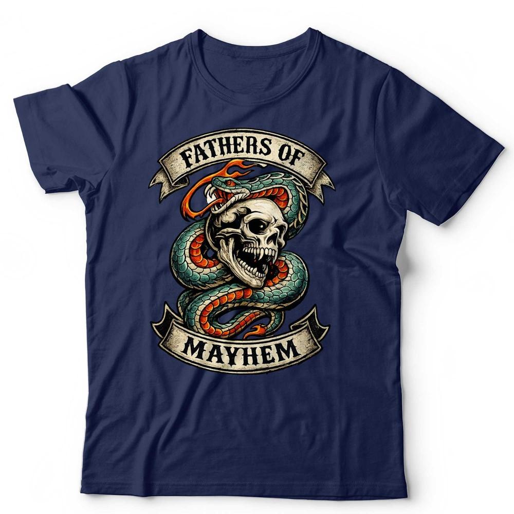 Fathers Day T Shirt Fathers Of Mayhem Skull Snake Traditional Tattoo Birthday S
