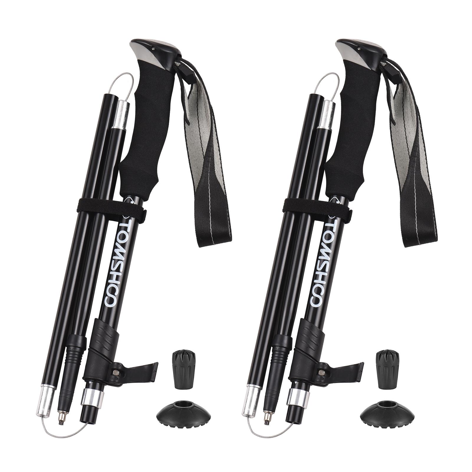 

TOMSHOO 2pcs Trekking Pole Lightweight Collapsible Trekking Pole Five-Fold Walking Stick For Hiking Camping Backpacking