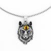 Retro Punk Wolf Totem Wolf Head Trendy Devil Eyes Men's Pendant Necklace