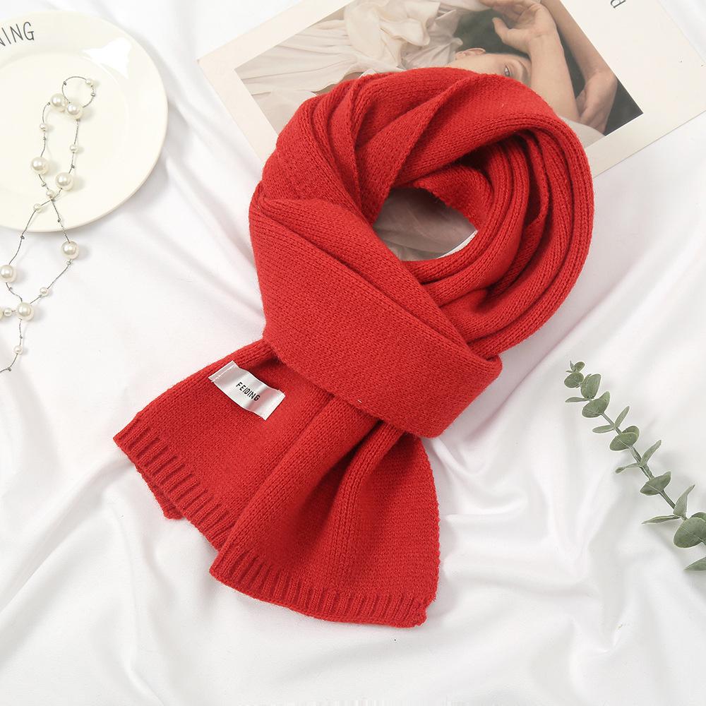 New Korean Style Knitted Scarf For Women Men Girls Students Autumn Winter Solid Thickened Scarves Soft Shawl Female Wrap Shawls