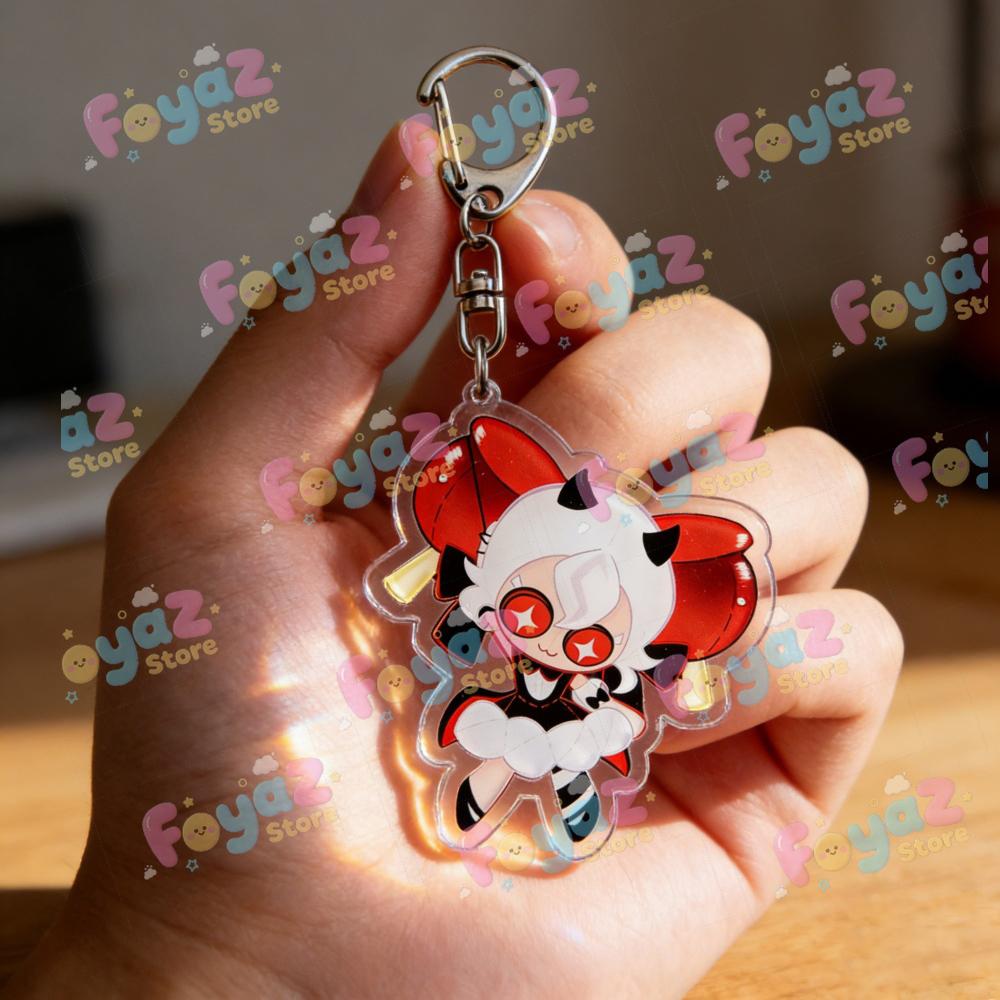 Cookie Run Keychains Candy Apple Cookie and Black Sapphire Cookie Accessories Bag Movie Keyrings Jewelry Game Fans Gifts