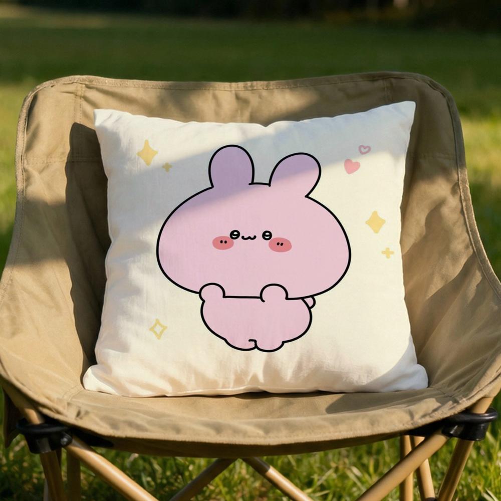 AAsamimichan Cute Bunny Cushion Cover Soft Reversible  Durable Pillow Cover  MultiScene Use for Home  Car Daily Comfort