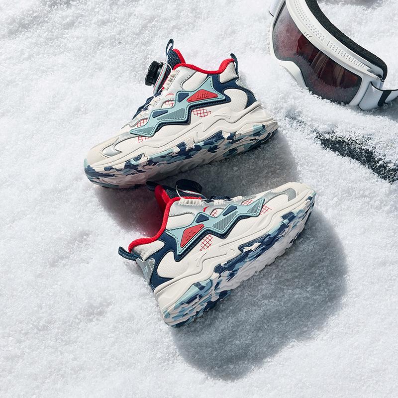 Anta Trendy Fashion Fleece Lined Warm Durable Non-Slip Kids Casual Shoes Kids Casual Shoes White Blue A312349902-2