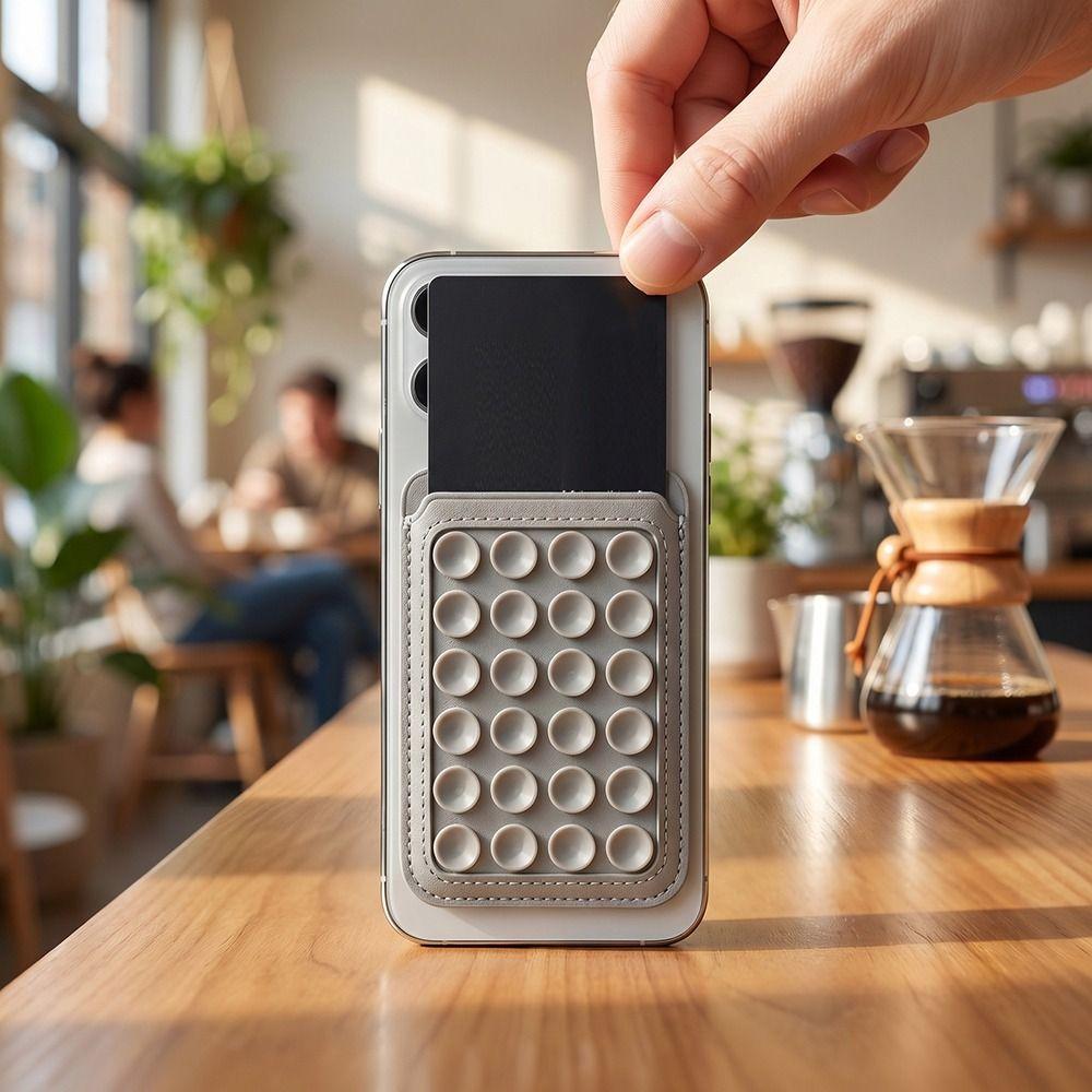 For Magsafe Magnetic Card Holder Strong Adsorption Leather Phone Stand Anti-theft Foldable for iPhone 17 16 15 14 13 ProMax