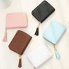 Porta carte di credito con cerniera Porta carte da donna piccolo mini portafoglio in pelle PU per donna Portafogli per soldi con monete corte moda femminile nappa