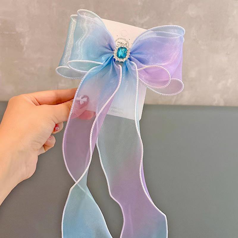 Rainbow Bow Braided Headband & Hair Clip Set for Girls - Spring/Summer Hair Accessories