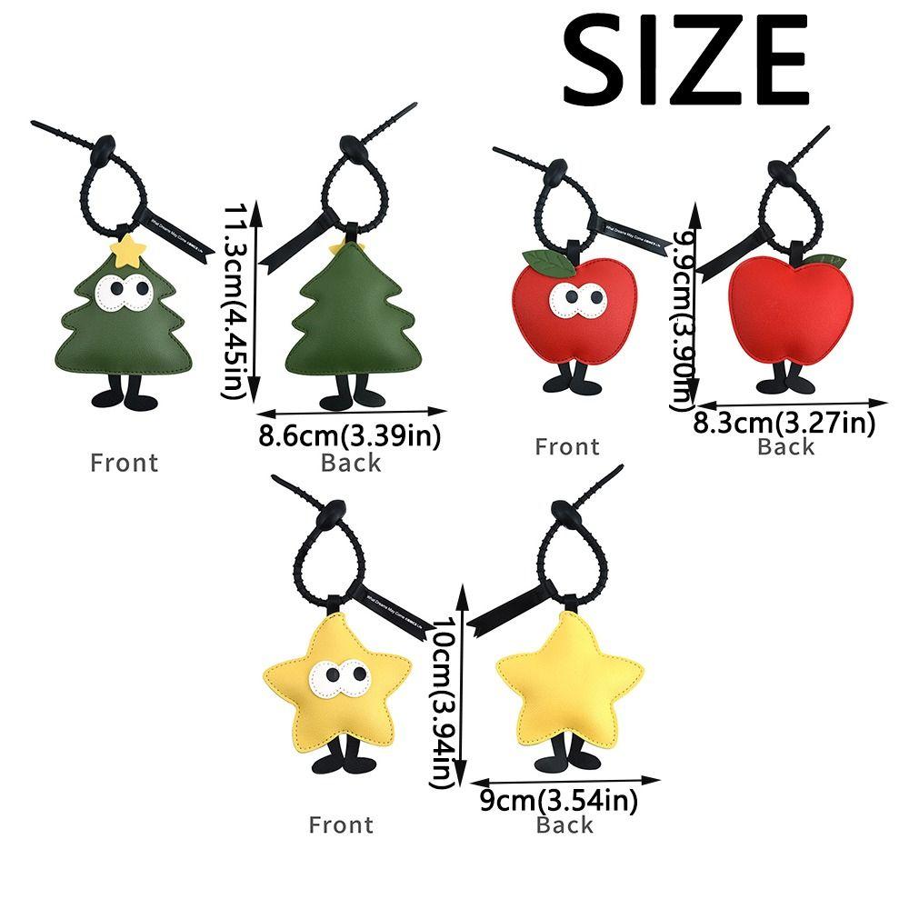 3Pcs Lovely Christmas Tree Keychain Cartoon Hand Strap Keychain  Cute Bag Accessories