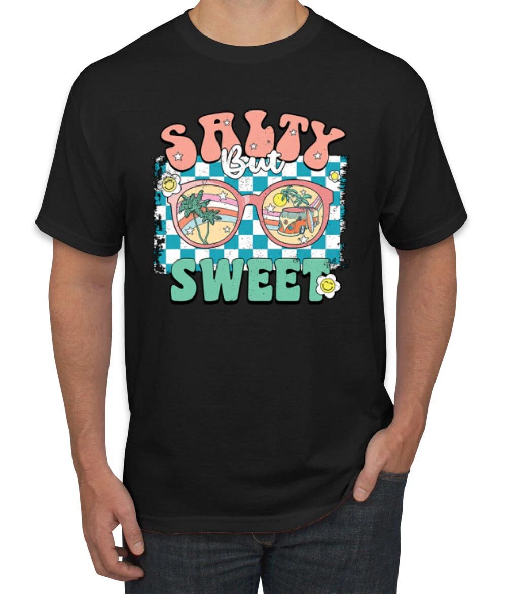 Retro Salty But Sweet Sunglasses Van Checkered Men T- Shirt XL