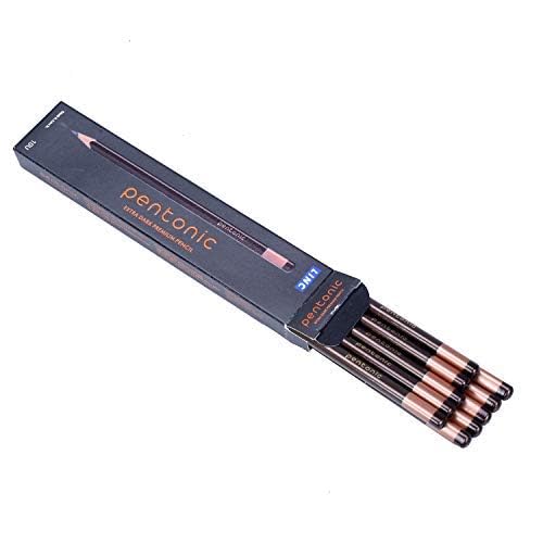 Pentonic Extra Dark Graphite Pencils Box Pack HB2 Lead | Triangular Shape | Pack of 1 X 10pcs  for School & Office