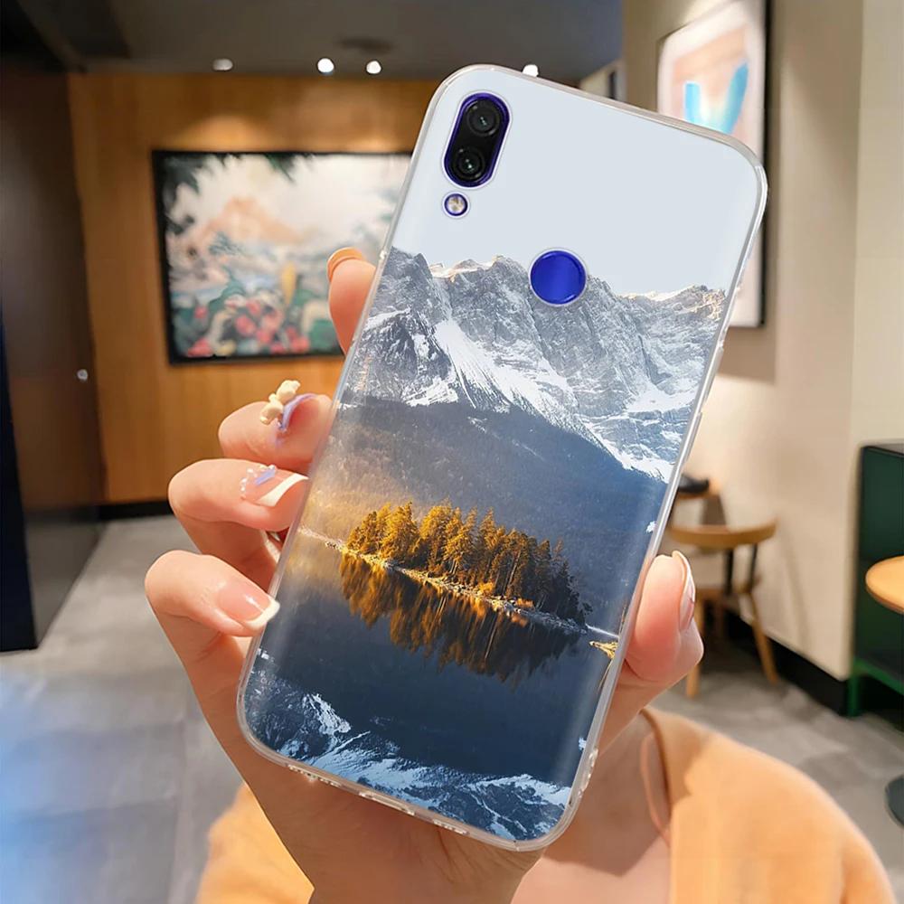 Soft Case For Xiaomi Redmi Note 7 Cover Flowers Soft TPU Silicone Phone Cases on Redmi Note7 Pro Protective Back Cover Fundas