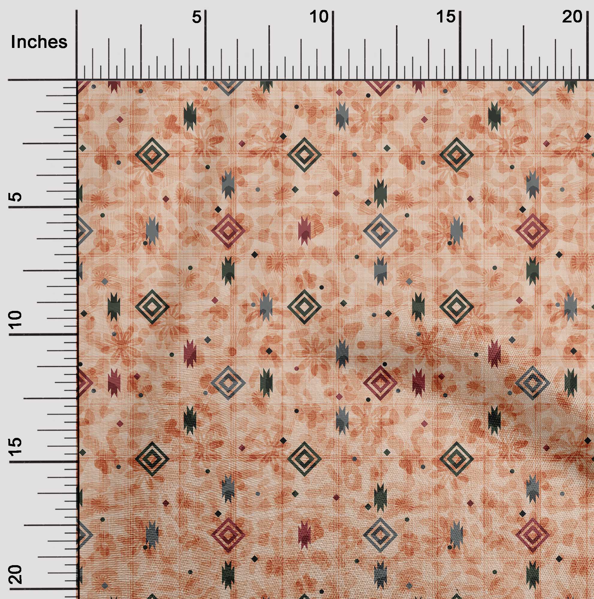 

oneOone Cotton Flex Laurel Green Тканина Геометрична сукня Тканина Тканина з принтом у дворі 40 дюймів 42 Inch Wide - Viscose Chiffon рожевий