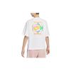 Nike Pattern Print Logo Crew Neck Short Sleeve T-Shirt Women Tops White FB8210-100