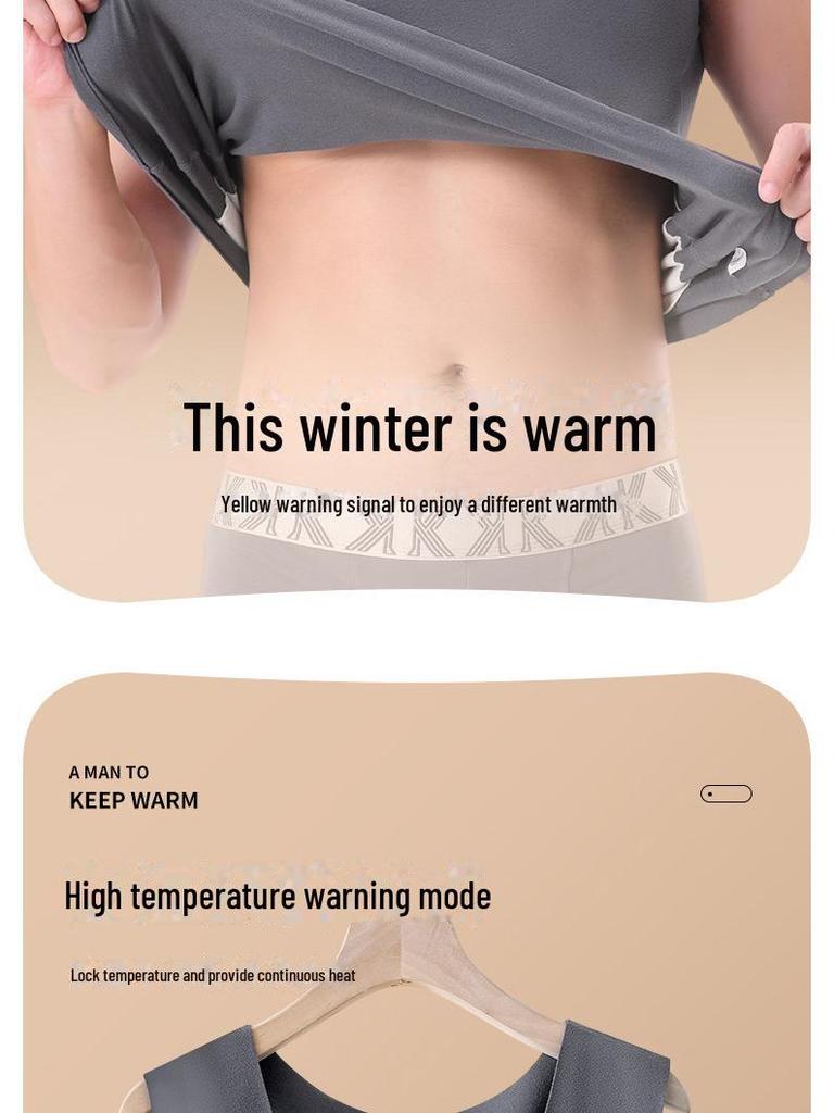 Men's Winter Velvet Thermal Vest - Thickened Base Layer with Warm Belly Patch