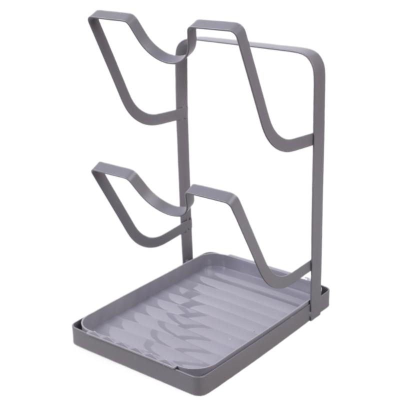 Double Deck Kitchen Organizers for Pot Covers and Cutting Boards with Suction Base for Easy Setups and Space Saving