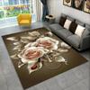3D Nordic Luxury Flower Rose Area Rug Large,Carpet Rug for Home Living Room Bedroom Sofa Doormat Decor,Kids Non-slip Floor Mats