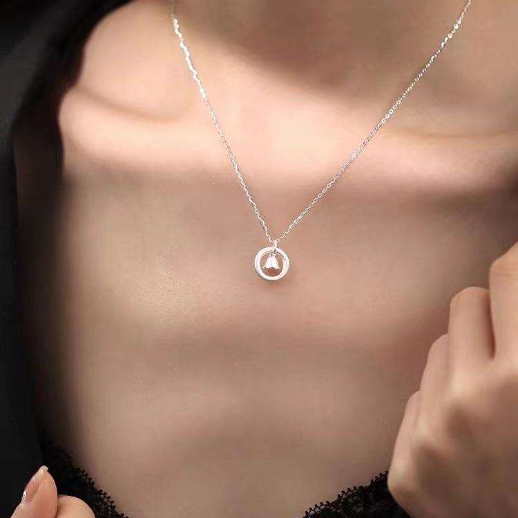 Elegant 2024 Lily Flower Pendant Necklace - 925 Sterling Silver Clavicle Chain for Women
