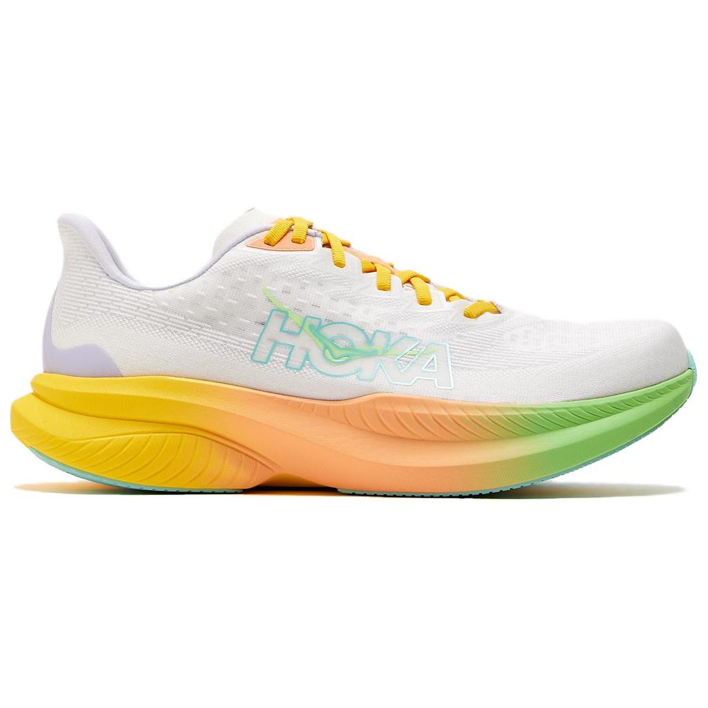 HOKA One One Mach 6 Pohodlné Všestranné Protišmykové Odolné Nízke Bežecké Topánky Pánske Bežecké Topánky Mrazivo Biela 1147790-FTST