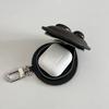 Alien Head Top Layer Cowhide Leather Bag Charm Earphone Key Storage Pouch Fashionable Accessory for Organizing Small Items