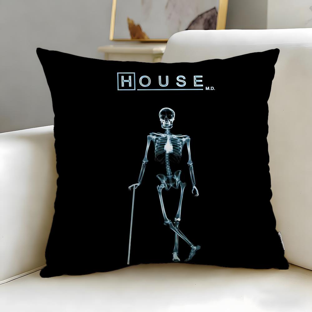 classic TV series Dr House Cushion Cover Soft  EasyWash Pillow Case  Versatile for Couch Bed Travel and Office