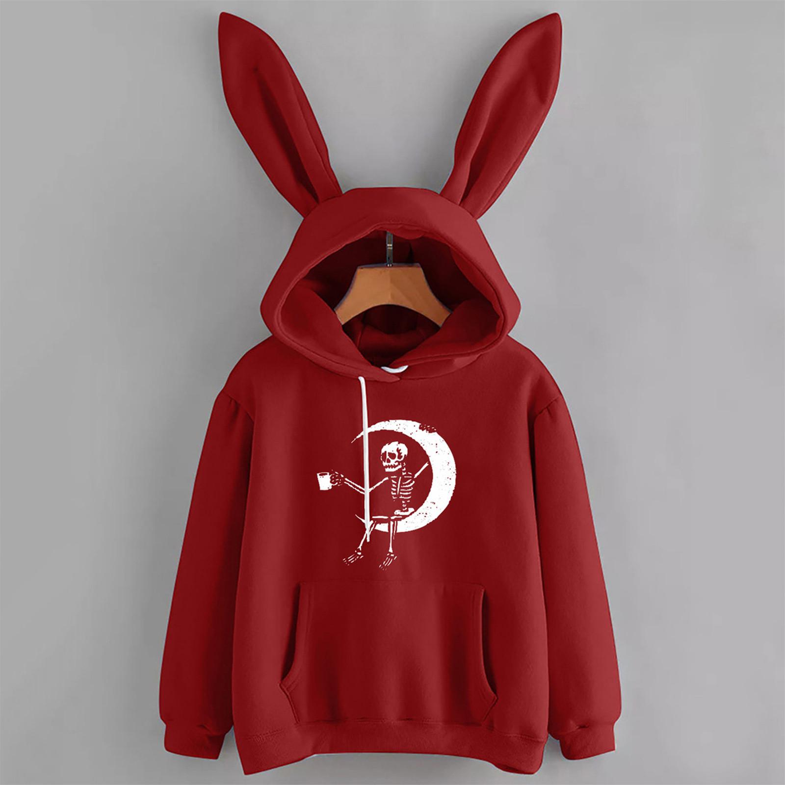 

Женская мода Принт Подкладка Утолщение Капюшон Свободный Повседневный Свитер с длинными рукавами