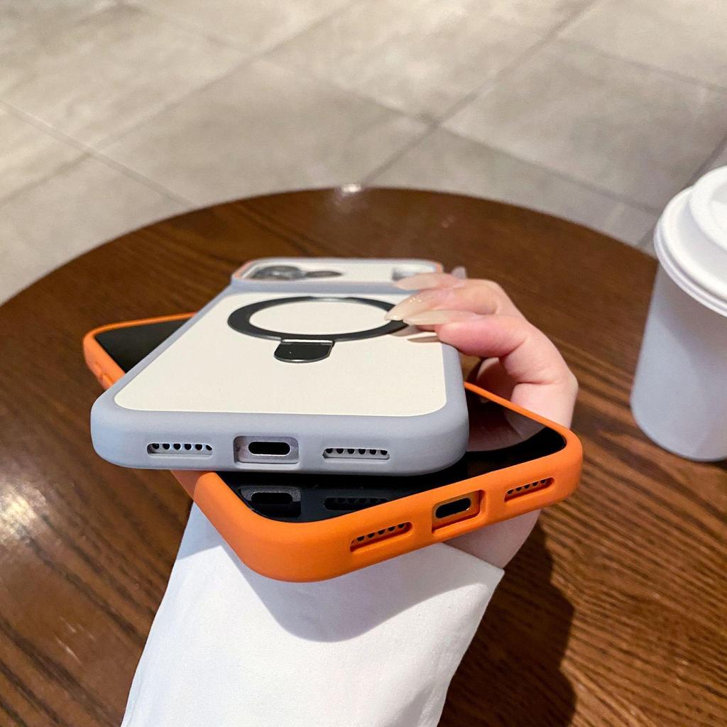 Apple 17 Pro Max Skin-Feel Magnetic Phone Case: Drop-Proof iPhone 16 Large Window Protection