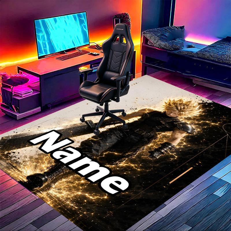 Benutzerdefinierter Name Personalisierter Final Fantasy Druck Teppich, Vielseitiger Heimdekor Teppich, für Spielzimmer, Wohnung, Balkon, Eingangsbereich, Flur Geschenk