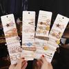 Korean Celebrity BB Hair Clip Set - Pearl Bow & Bangs Accessories