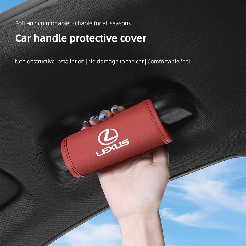 2Pc Car Anti Slip Pull Glove Car Interior Leather Handle Protector Cover For Lexus GS300 LS RX300 IS250 RX IS350 IS200 UX250h UX
