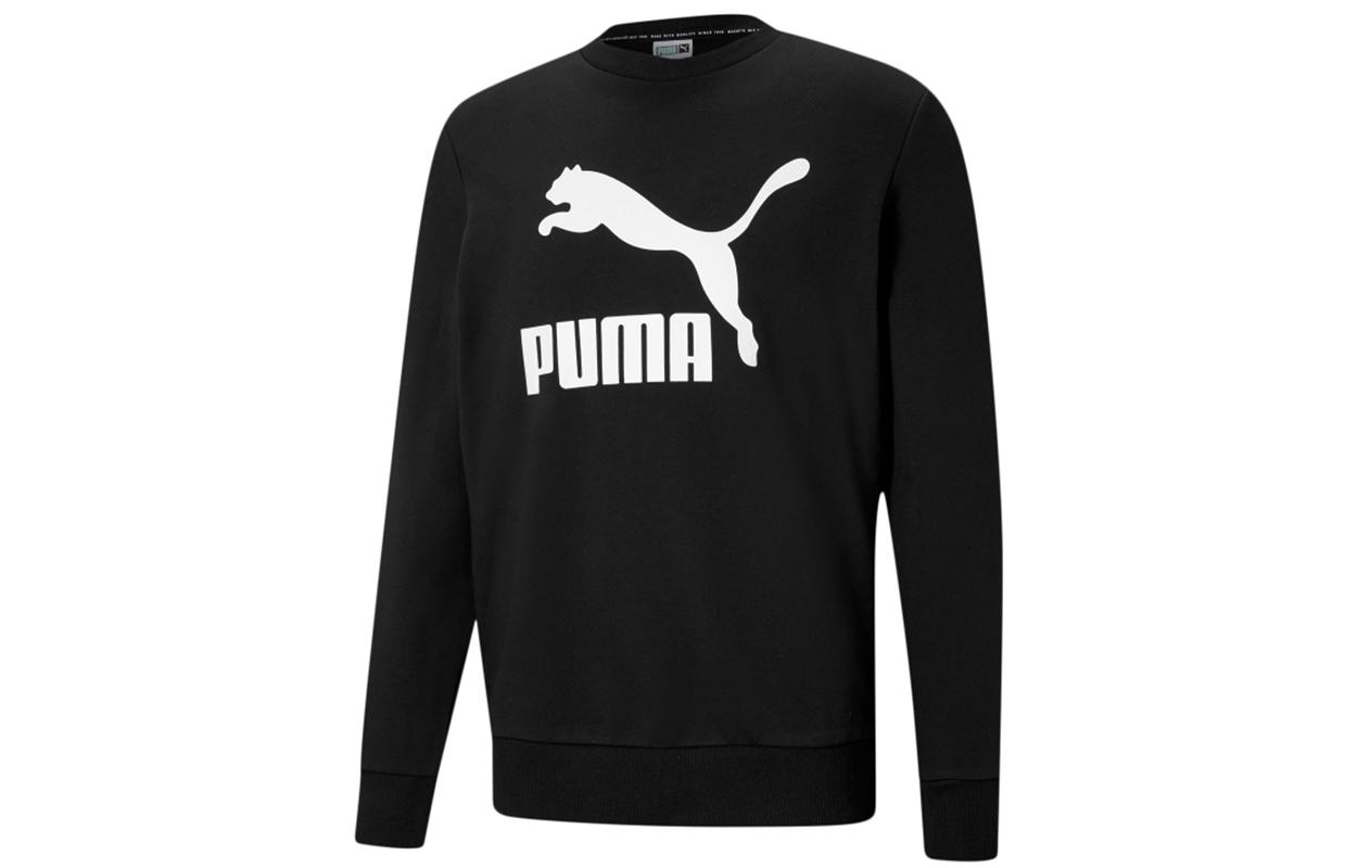 PUMA Sweatshirts Men s Black Crew Neck Moderate Regular 531366-01 M
