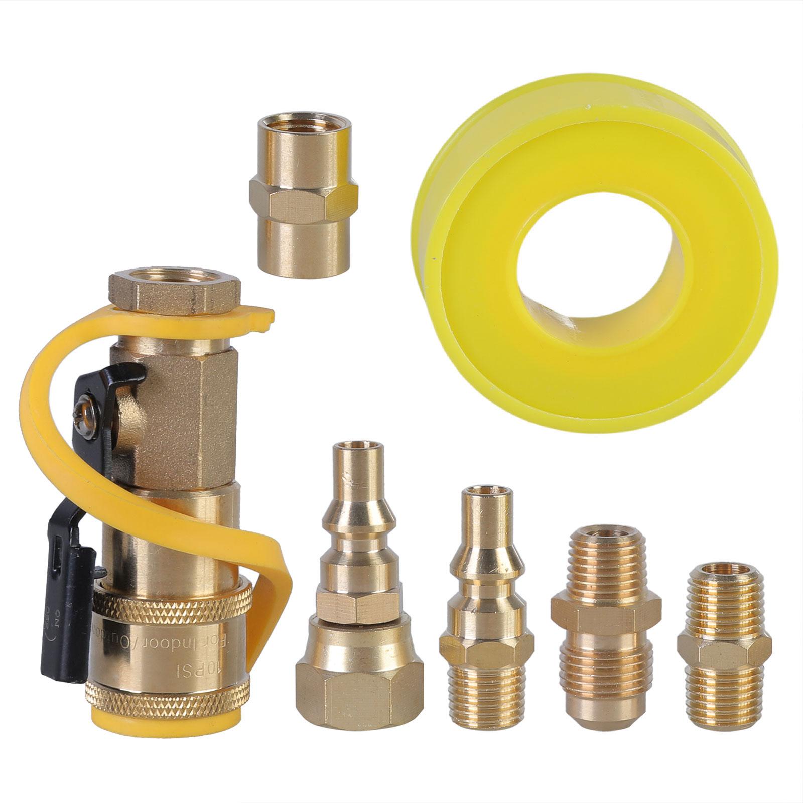 

Набор из 7 латунных соединителей для пропана, быстроразъемные соединения, переходные соединения для гриля, подходящие для путешествий