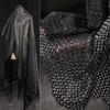 Metallic Color Interwoven Mesh Knitted Fabric 3D Foil Stamping Modeling Hollow Design Mesh Fabric DIY Hooded Sweater Shawl