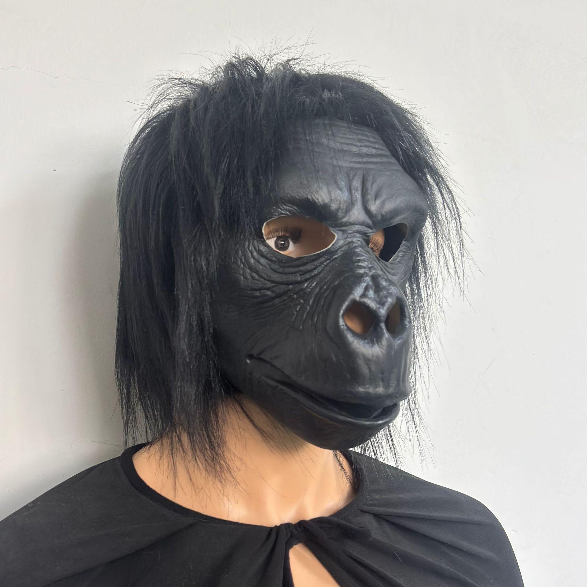 chimpanzee headgear, animal latex mask One size fits all adults чёрный
