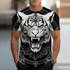 Fashion Men's Crew Neck Short Sleeve 3D Casual Color Printing Casual Short Sleeve Crew Neck T-Shirt
