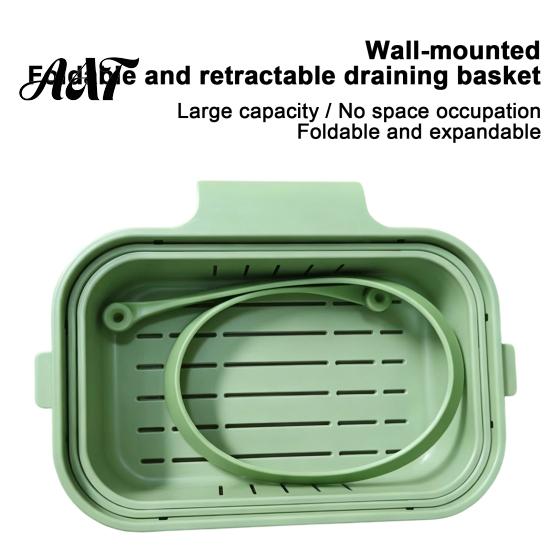 Kitchen Sink Drain Basket Hanging Basket, Foldable Stretchable Colander, Space Saving Food Waste Holder Strainer, Multi-functional Faucet Storage