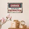 Putuo Decor 1 szt. Niemiecki Metalowy Znak Vintage, Garażowy Znak Dzień i Noc Utrzymywać Wolne, Dekoracja Ścienna do Garażu Domu Wiejskiego Pokoju Narzędziowego Jaskini Mężczyzny