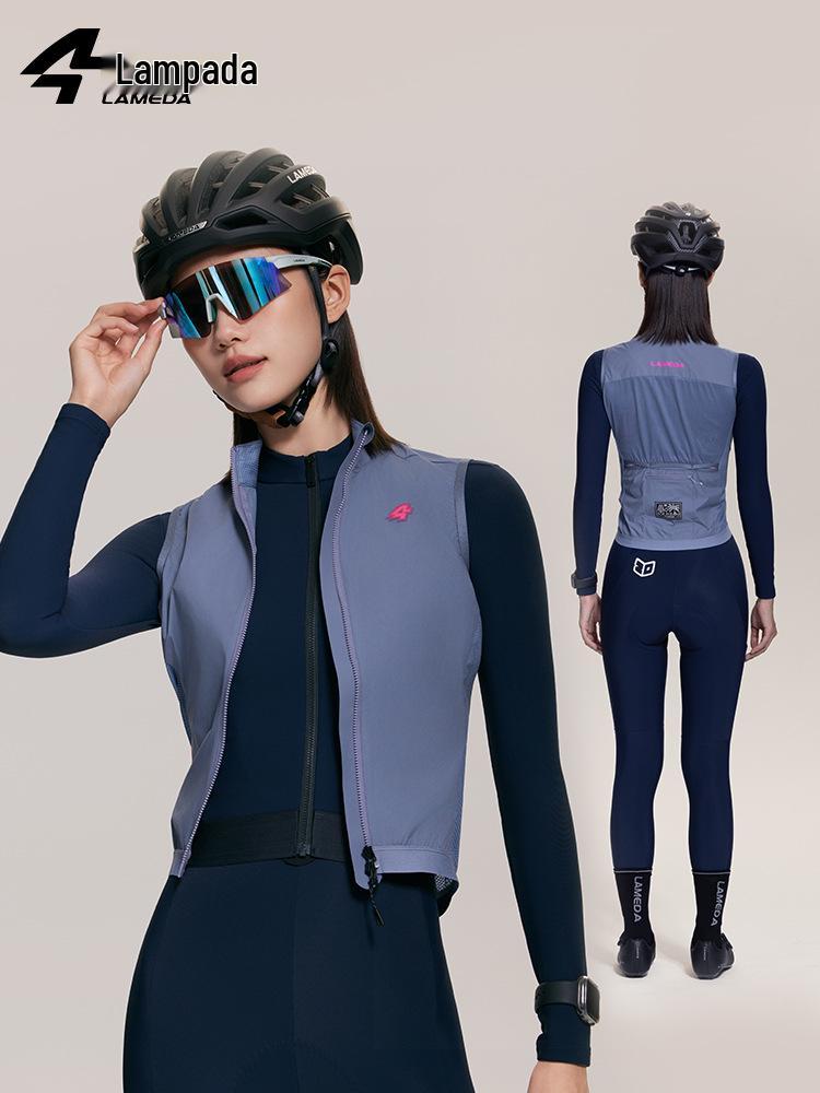 

Women s Windproof Cycling Vest - Lightweight, All-Season, Easy Storage Small синій/фіолетовий