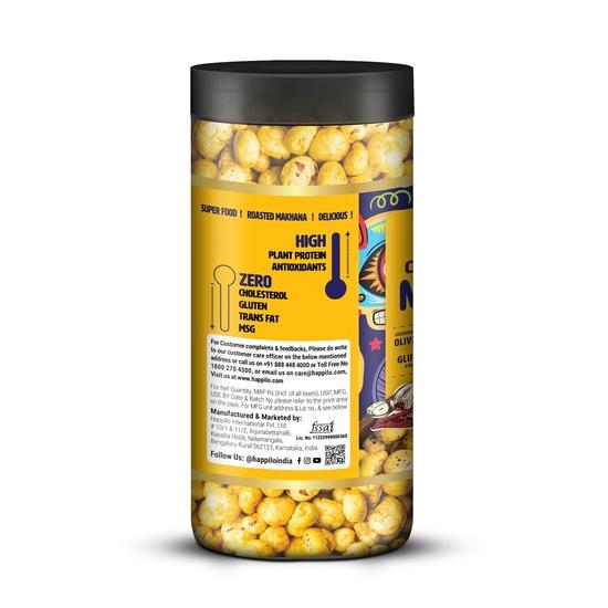 Happilo Premium Super Snack Makhana Chilli Garlic 60g, Roasted Foxnut Healthy Snack Low Calorie Gluten Free and Vegan