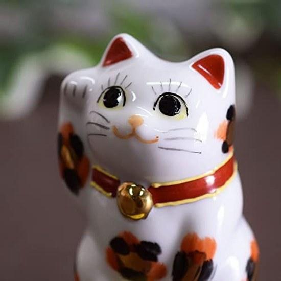 Waza no Kura stylish good luck ornament Kutani ware oval cat right paw raised Kinsanke opening celebration house kanreki koki kiju birthday present