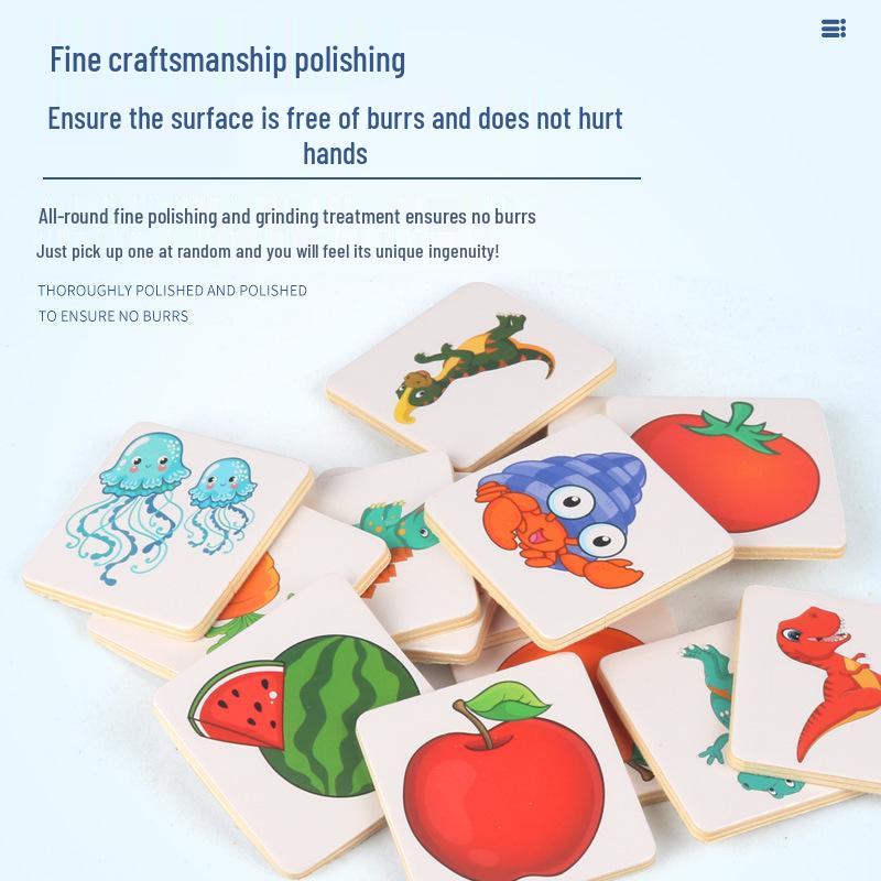 Montessori Shadows Matching Game: Educational Wooden Puzzle for Kids Ages 3-6