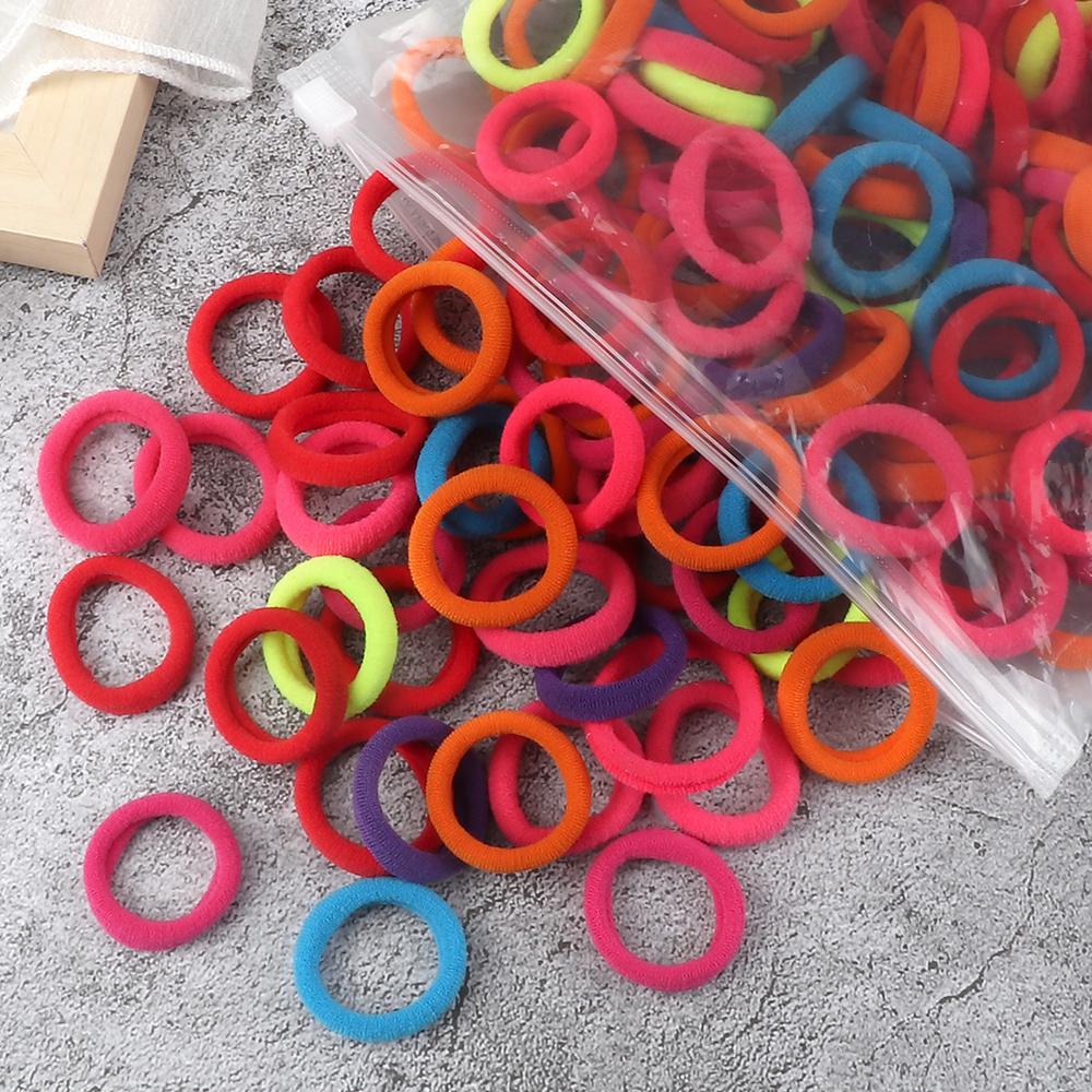 50/100PCS Hair Bands For Kids Baby Girls 3cm High Elastic Mixed Colors Headband Scrunchies Headwear Hair Accessories Gift Holder
