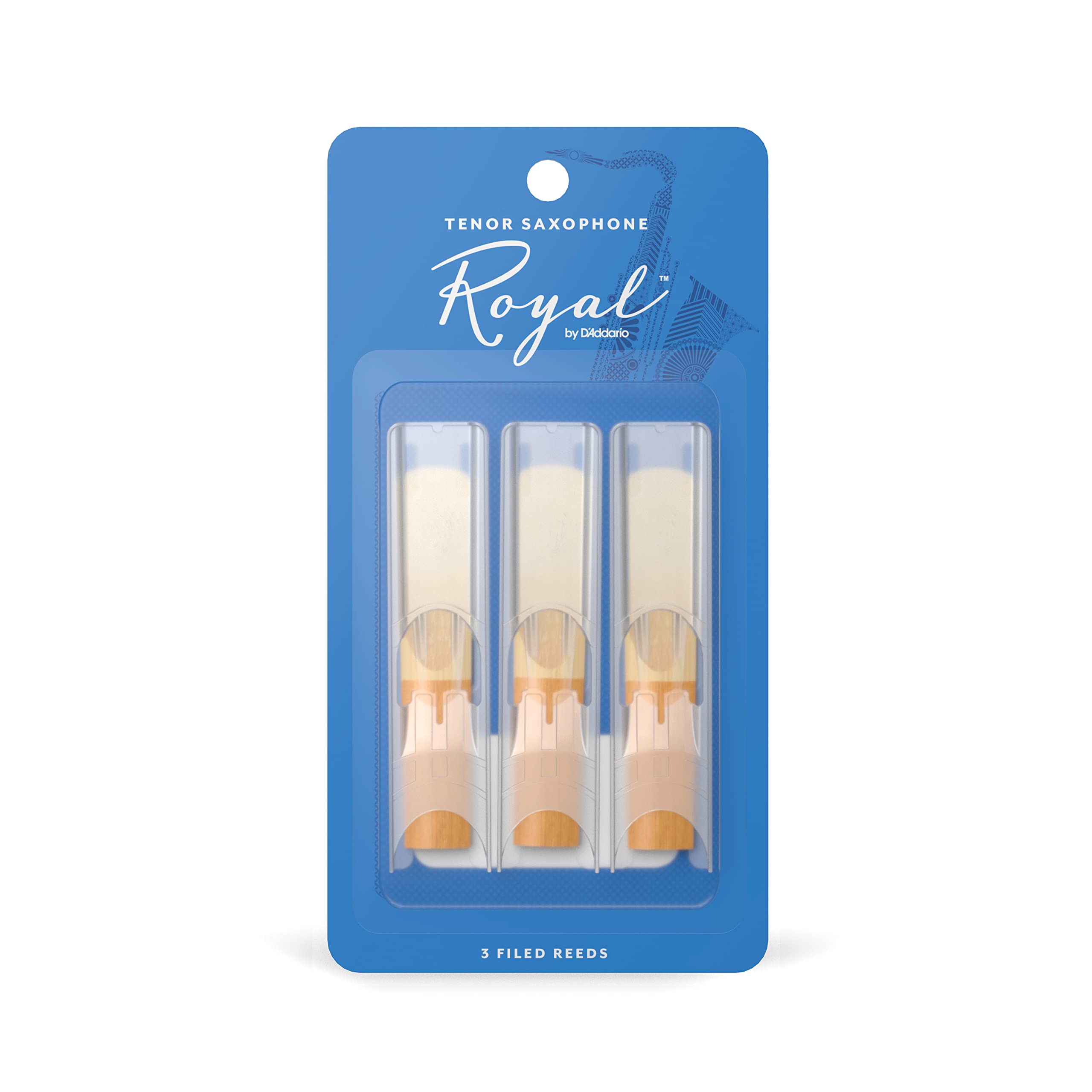 

D Addario WoodWinds D Addario Royal Reeds for Tenor Saxophone RKB0325 [Hardness: 2.5], Pack of 3