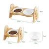 Adjustable Slanted Ceramic Pet Bowl for Cats and Dogs - Double Bowl Feeder