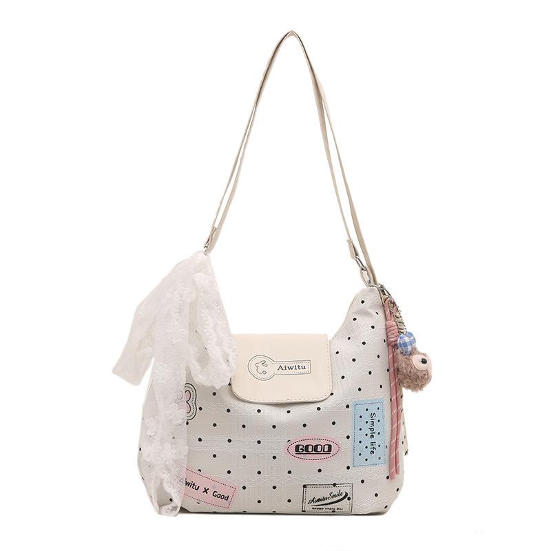 Fashion trendy polka dot 2025 large-capacity pendant summer new large-capacity Korean version commuter double shoulder underarm shoulder bag