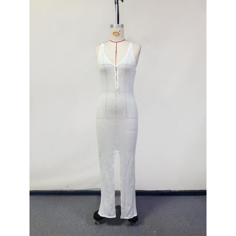 

Новое Летнее Пляжное Банкетное Открытие Сетчатое Вязаное Крючком Платье-Рубашка для Горячей Девушки S белый